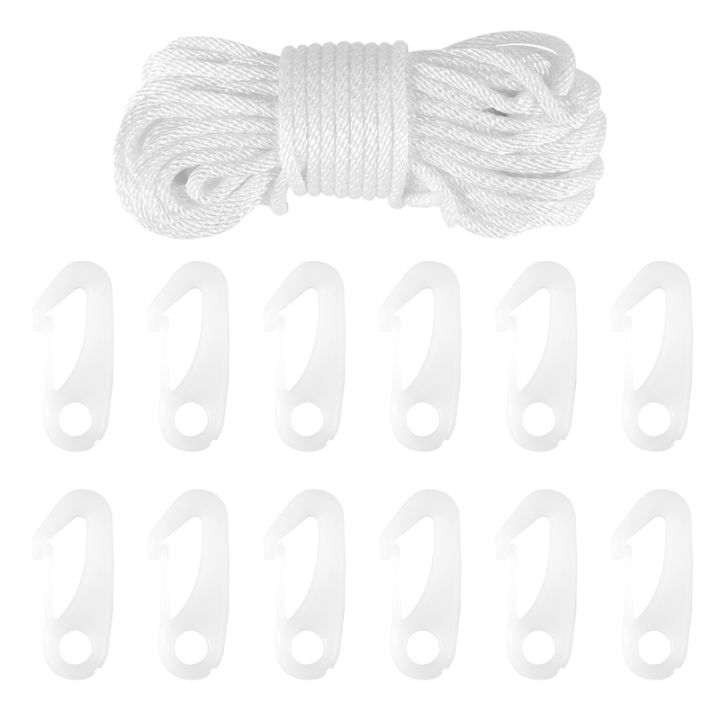 Flagpole Rope Clips String Flag Pole Hooks Kit 1/4 Inch 50 Ft Nylon ...