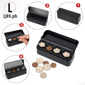 LHS.PH Portable Coin Storage Box 1pcs Car Self-Adhesive Coin Storage Box High Quality Plastic Stain Proof