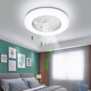 Smart 2-in-1 Socket Ceiling Fan with LED Light E27 Base 3-Speed Quiet Mini Fan w/ Remote Control Dimmable [COD]