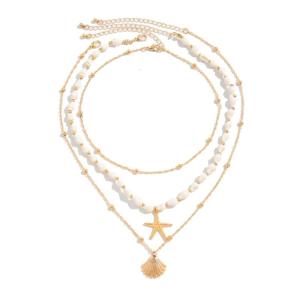 Lớp vỏ ốc xà cừ mặt dây chuyền Bộ vòng tay với bãi biển Bohemian chuỗi dây có thể điều chỉnh cho thời trang nữ hợp thời trang