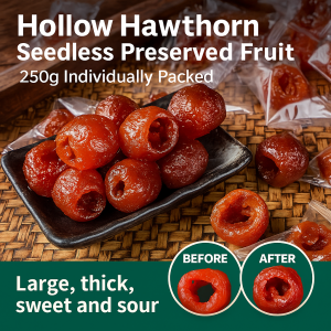 Delicious Hollow Hawthorn Dried Alternative Soft  Sweet And Sour Seedless Preserves Healthy Snacks