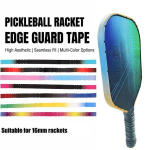 NOBLELUX 16mm Pickleball Racket Edge Sticker High Elastic TPU Paddle Head Edge Tape Personality Shock Absorption Pickleball Racket Frame Protective Tape Tournament Use