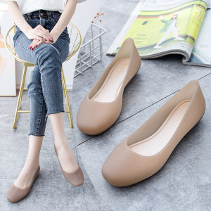 fast Shipping New transparent flat heel shallow jelly sandals light wear beach single shoes plastic waterproof womens rubber shoes