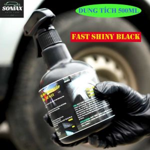 Xi Dưỡng Đen Bóng Lốp Ô Tô Xe Máy Fast Shiny BlackChai Xịt Dung dịch làm mới lốp ô tô xe máy 500ml Vuadienmay