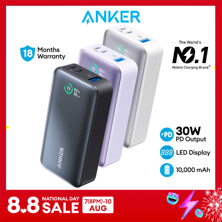 Anker Powerbank Fast Charging Power Bank Powercore Powerbank 10000mah 30w Portable Charger Usb C 6841