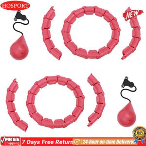 [HOSPORT Official Mall]2Pcs 24 Sections Fitness Ring with Auto-Spinning Ball Weighted Hula Ring Adjustable Smart Hula Circles for Weight Loss