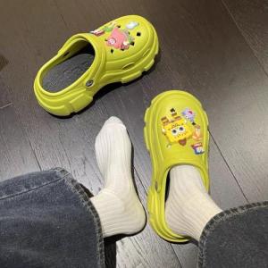 Womens Classic Bae Clog Heel Flip Flops Beach Sandals for Women Trendy Sandals Slippers