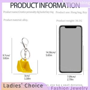 [COD] liuchuanbing Jewellery Creative Alloy Bulldozer Keychain Exquisite Personality Metal Excavator Bucket Pendant Key Chain Men Car Keyring Accessories