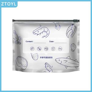 ZTOYL 10Pcs Bag Large Capacity Aluminum Foil Food Bag Leakproof Freezer Safe Kitchen Fresh Bag Fresh-keeping Reusable Zip Lock Bag