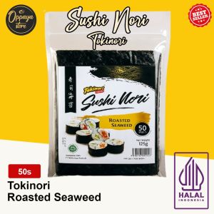 Tokinori Halal Roasted Sushi Nori Korea 50 Lembar - Lembaran Rumput Laut untuk Kimbab