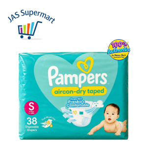 Pampers Aircon Dry Taped Diaper S 38s – Breathable Dryness & All-Day Comfort