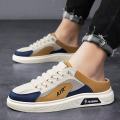 2025 Canvas Half Shoes for Men Low Cut Slip On Shoes Loafers For Men Casual Shoes Fashion Half Slippers For Men 39-45. 