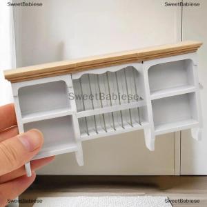 [COD] SweetBabiese บ้านตุ๊กตา1 12ชั้นวางของไม้1ชิ้นตู้แขวนผนังเฟอร์นิเจอร์ขนาดเล็กสำหรับตกแต่งบ้านตุ๊กตาห้องรับประทานอาหาร