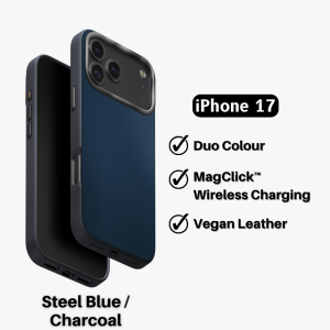 UNIQ Lyden DS Premium Leatherette iPhone 17 Pro Max Case / iPhone 17 Pro Case MagClick Charging Phone Case