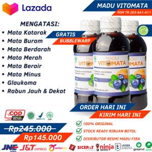 Madu Vitomata Obat Mata Asli - Obat Mata Minus Rabun Jarak Jauh BPOM - Obat Mata Katarak Paling Ampuh