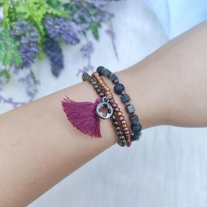 [Ready Stock SG] Flames of Roses Stacked Bracelets | Handmade Stacked Bracelets | Colorful Boho Trendy Bracelets