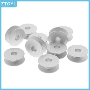 ZTOYL 10pcs 21mm Industrial Aluminum Bobbins For Singer Brother Sewing Machine Tools