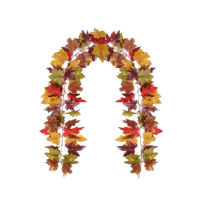 DECALE Halloween Artificial Maple Leaf Wreath Autumn Leaves Hanging Fall Simulation Wreath Vines Farmhouse Home Decoration Fall Wreaths Vine Halloween Party