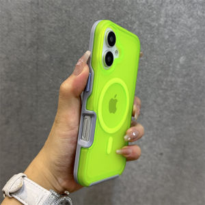 Magnetic Neon Color Matte Translucent Armor Shockproof Case For iPhone 18Pro 17 16 15 Pro Max For Magsafe Wireless Charge Cover