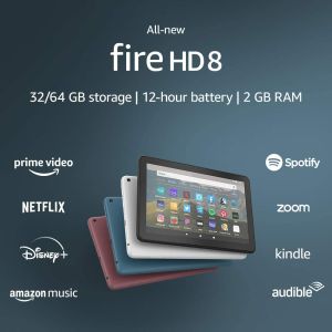 10th Gen 2020 Fire HD 8 (2GB RAM)/HD 8 Plus (3GB RAM) tablet 8" HD display 32 GB designed for portable entertainment (With Special Offers)