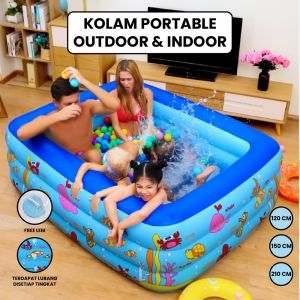 LD-M327 Mainan Anak Kolam Renang Karet Ocean Dasar Gelembung / Kolam Renang Keluarga Baby Bathtub Kolam Mandi Bayi Swimming Pool