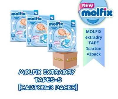 [CARTON=3PACKS] Molfix Extra Dry Tape Diaper (NB/S/M/L/XL/XXL)