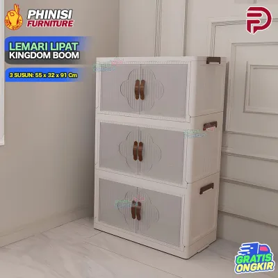Kingdom Boom- Container Box Lemari Lipat Lemari Susun Lemari Plastik Serbaguna Lemari Folding