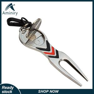 Aminiry[Love sports] เครื่องมือซ่อมไม้กอล์ฟตัวทำจากโลหะผสมทรงกลมพร้อมตะขออุปกรณ์เสริมสำหรับเล่นกีฬามาตรฐาน