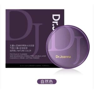 Dr.Joanna/蝶安娜(新品限量版紫色)五重VC亚麻籽养肤水光双层气垫CC霜定妆Dr. Joanna/Deanna (New Product Limited Edition Purple) Flaxseed Boseed Double-Layer Cushion CC Cream Light Lock Makeup Concealer Pretty Face Oil Control Not Stick Powder轻盈锁妆遮瑕臻颜控油不卡粉