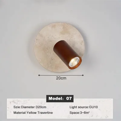Đèn Treo Tường Bằng Đá Travertine Màu Vàng Phong Cách Wabi-Sabi Thích Hợp Cho Phòng Khách Phòng Ngủ Đầu Giường Hành Lang/Cầu Thang Phòng Học