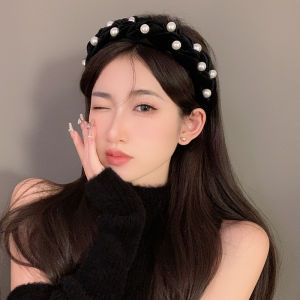 Maidu Jewelry Pearl Velvet Headband For Women Sense Of Luxury Twist Headwear Creative Hair Accessories