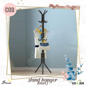 SHENAR Stand Hanger / Gantungan Tiang Berdiri / Hanger Gantungan Baju Tas Berdiri 9 GANTUNGAN- BLACK MYHOMESTUF168