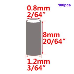 NBANLIKE 100 chiếc Đồng Hợp kim Công cụ xử lý Đầu nối tay áo uốn Ống dây câu cá Ống dây câu cá