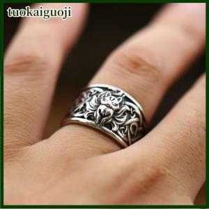 tuokaiguoji Vintage Nine Tailed Fox Rings For Women Men Trendy Ring Jewelry Gifts Adjustable