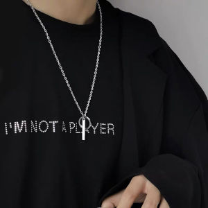 Kalung Titanium Pria Terbaru Anti Karat Dan Luntur Model Balok Cincin Elegan Terbaru