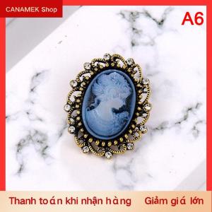 CS Cổ Điển Gothic Phong Cách Đầu Bức Tượng Cameo Trâm Rhinestone Trâm Cho Phụ Nữ