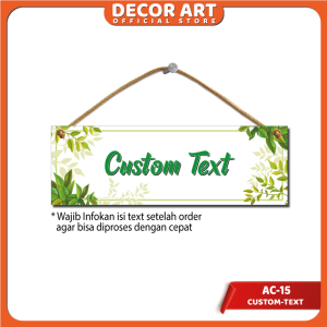 Decor Art - 30x10 Cm - Hiasan Dinding Custom Tali Gantung Pintu Kamar Rumah Motif Aesthetic Minimalis - AC 15