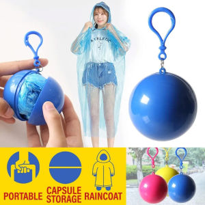 3-1PCS Portable Mini Raincoat Ball Thicken Disposable Raincoats Cape For Adults Childs Waterproof Emergency Raincoats Ball With Keychain