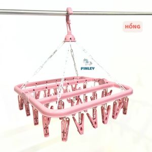 Móc Chùm Gấp Gọn 32 Kẹp Finley Inova Chất Nhựa PP Khung chắc Chịu lực Chống gió tốt Xoay 360 độ