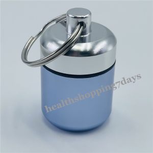 Mini Waterproof Aluminum Alloy Pill Box Case Bottle Holder Container Keychain