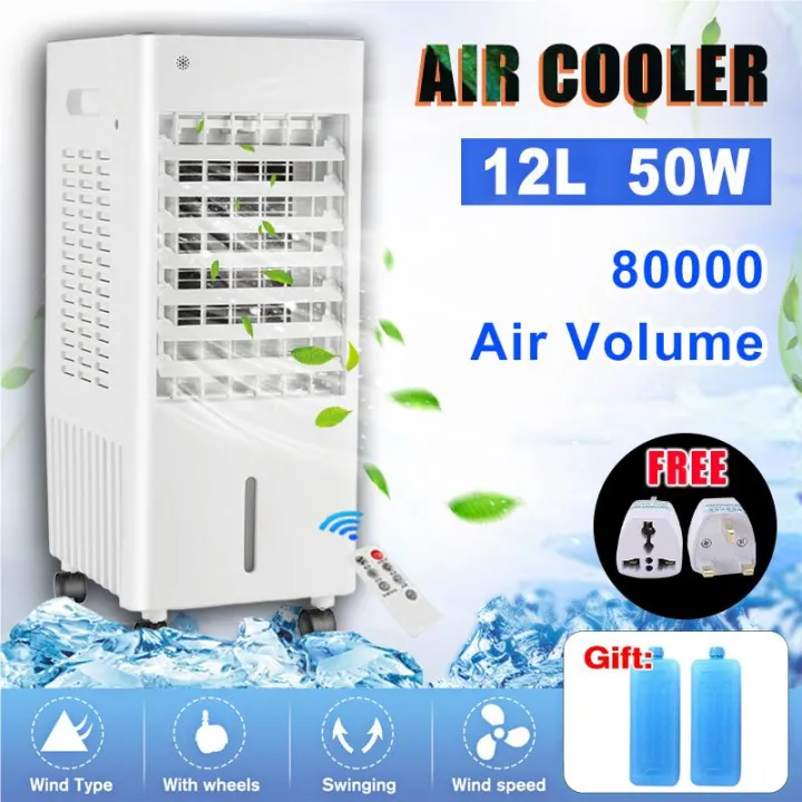 3 Year Warranty - 12L Mobile Cooling Fan Air Cooler 50W Box Fan Humidification Mobile Air Conditioner Fan Penyejuk Udara 冷风机