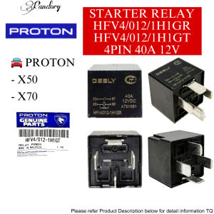 PROTON STARTER RELAY (PW537074)(HFV4/012/1H1GR)[4PIN 30A/40A 12V] WIRA PREVE EXORA SAVVY SATRIA NEO PERSONA SAGA X50 X70