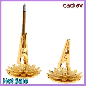 cadiav 1ชิ้นที่วางธูปขนาดเล็กที่หนีบกลิ่นหอมของบัวกระถางธูปชาถ้วยไม้จันทน์ฐานของตกแต่งบ้าน