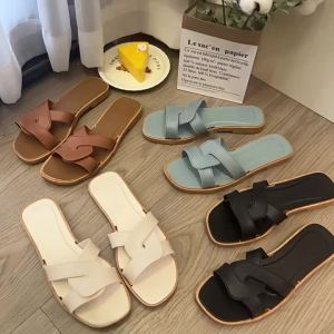 WomenS Summer New Fashion Versatile Cross-Strap Slide Sandals For Home Non-Slip Ins Trend