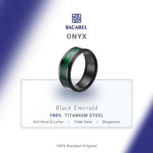 Racabel Onyx Ring - Cincin Pria Wanita Titanium Elegan Anti Karat Asli
