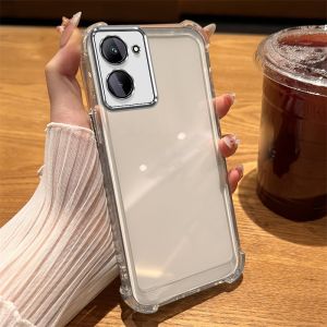 Case for Realme C33 2022 5G phone casing Soft shell silicone shock-absorbing cover with shiny gold border mirror bracket sjdzsfjz01