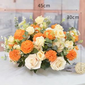 Lẵng Hoa Để Bàn Hoa Giả Dài 42cm Trang Trí Bàn Trà Phòng Khách Hội Nghị Hội Thảo Hoa Hội Nghị DC-143