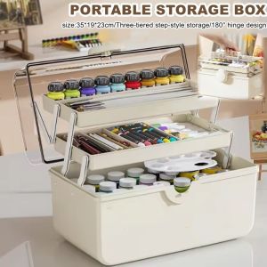 Medicine Box Foldable Medicine Storage Box Multipurpose Compartment Transparent Box Container