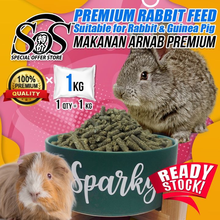 Image showcasing 1KG Rabbit / Guinea Pig Food PREMIUM Healthy Rabbit Feed Treats Snack ...