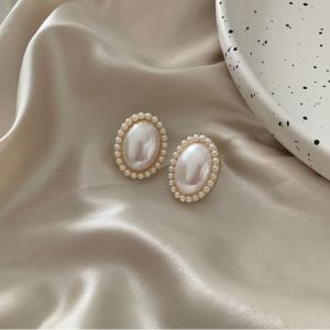 Vintage Wine Red Elegant Pearl Royal High-end Earrings Ear Studs Accessory Jewelry Accessory